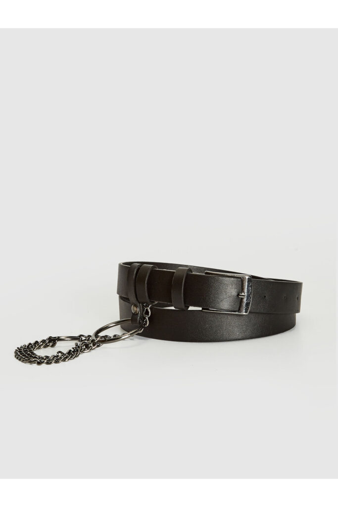 Faux Leather Chained Belt