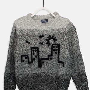 Printed Crew Neck Boy's Knit Sweater