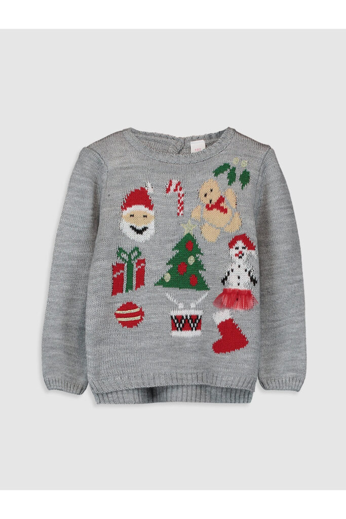 Baby Girl's New Year Themed Tricot Jumper