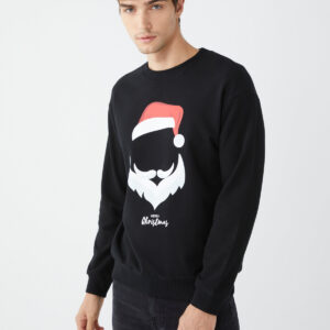 Crew Neck Long Sleeve New Year Themed Men's Sweatshirt