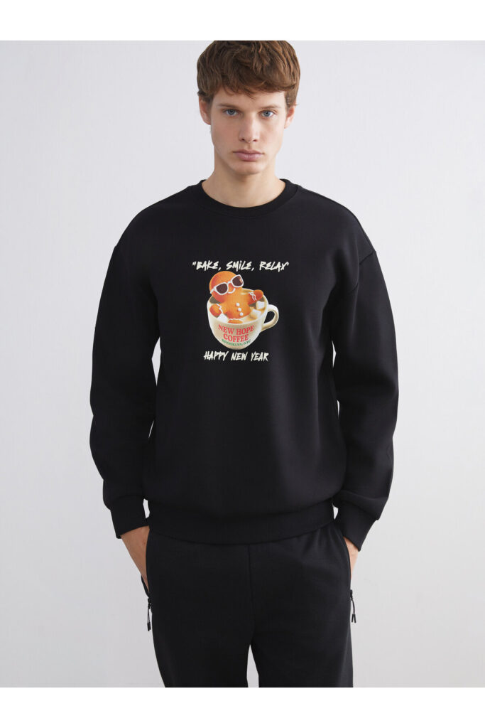 Crew Neck Christmas Themed Men's Sweatshirt