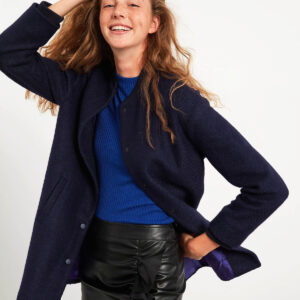 Thick Textured Fabric Bomber Coat